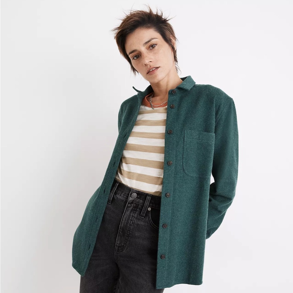 Madewell Flannel Oversized Ex-Boyfriend Swing Shirt